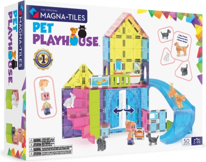Căsuța Magna-Tiles pentru animale de companie, 50 de piese
