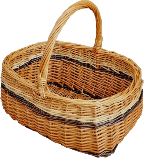 Coș de cumpărături din nuiele PERELKA, mic, lăcuit 36 × 26 × 28 cm