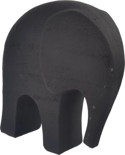 Statuetă decorativă elefant din polyresin, neagră