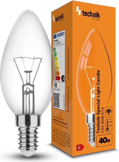 Bec special în formă de lumânare C35 40 W E14 alb cald