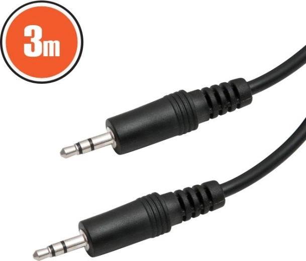 Cablu audio jack de 3,5 mm – jack de 3,5 mm, 3 m, negru