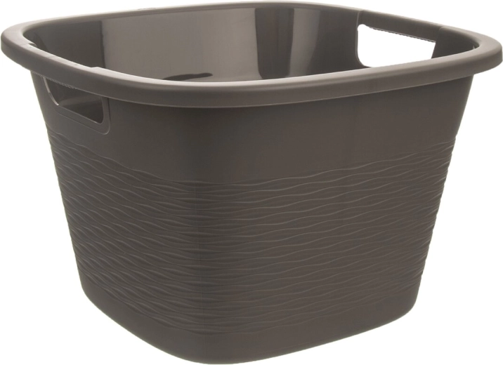 Lighean pătrat din plastic ORION LOOP cu mânere, 16,8 l, gri închis