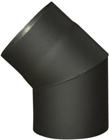 Cot de fum 150 mm 45° negru, grosime 1,5 mm