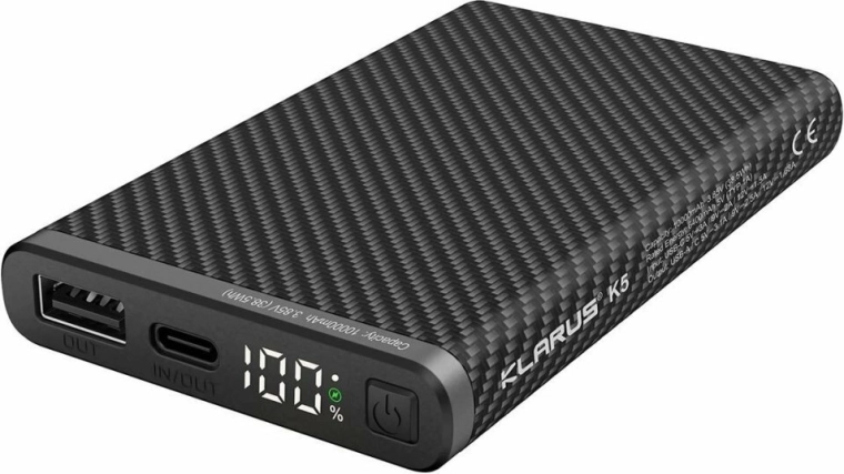 Klarus K5 power bank 10000 mAh cu încărcare rapidă și afișaj LED