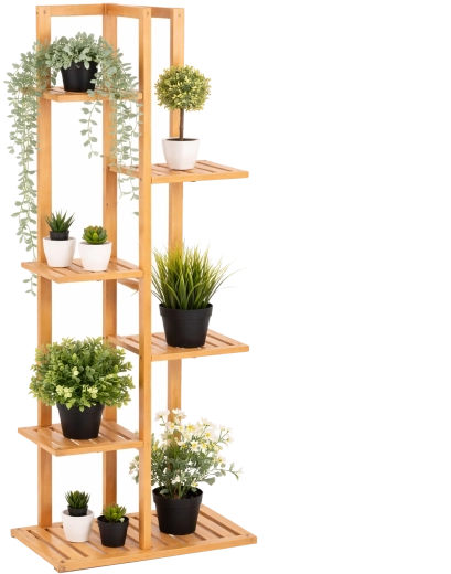Suport din bambus pentru flori cu 6 niveluri 40 × 21 × 122 cm
