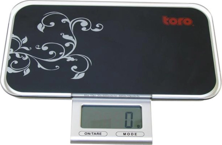 Cântar de bucătărie digital TORO 10 kg, din sticlă, negru