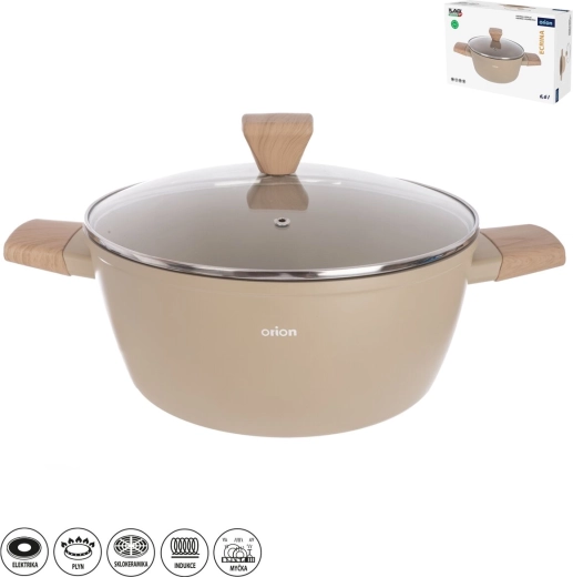 Cratiță Orion Ecrina 6,6 l cu capac din sticlă