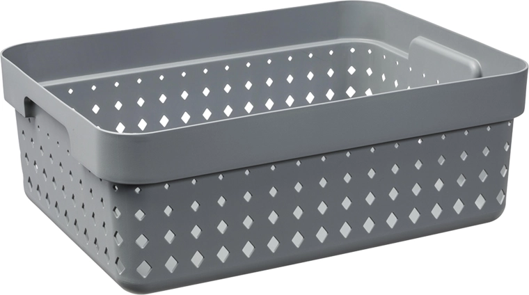 Coș organizatoric Seoul, mărime medie, gri, 35,7 × 26,8 × 13,1 cm