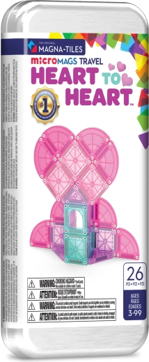 Set de construcție magnetic MAGNA-TILES microMAGS set de călătorie Heart to Heart, 26 de piese