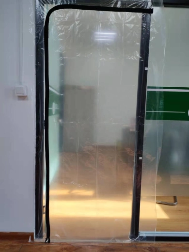 Folie de ușă antipraf cu fermoar, tip L