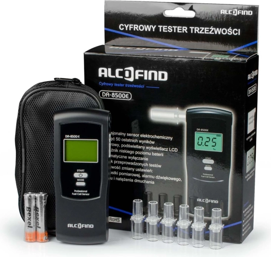 Alcooltester cu senzor electrochimic DA-8500E + 100 de muștiucuri