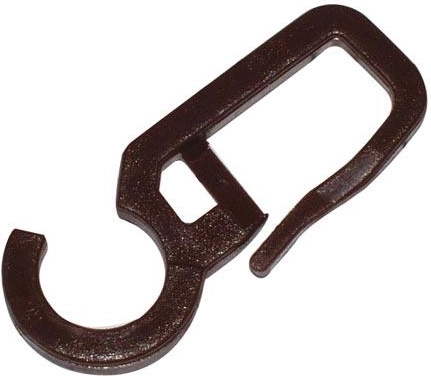 Cârlige mari pentru perdele din plastic maro (100 buc.)