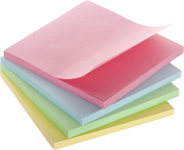 Blocuri autoadezive 7,5 × 7,5 cm, mix de culori (4 × 50 buc)