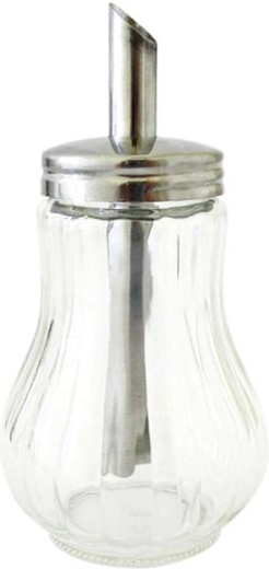 Zahărniță din sticlă cu capac dozator din oțel inoxidabil 200 ml