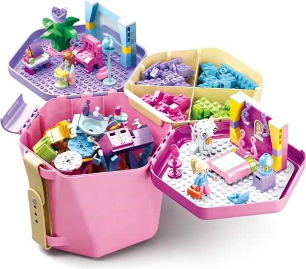 Sluban găleată cu cuburi roz