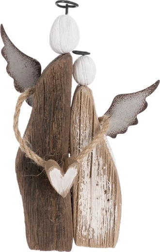 Decorațiune îngeraș din paulownia cu inscripție metalică LOVE