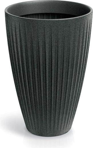 Ghiveci Latia Round High 40 cm – granit negru