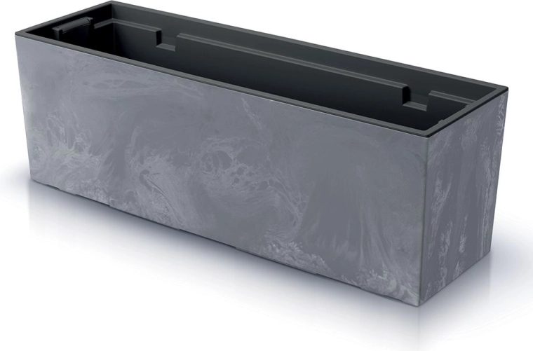Jardinieră cu efect de beton cu inserție, 77 cm, marengo