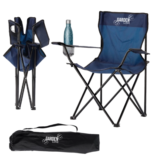 Scaun pliabil pentru drumeții și pescuit, albastru, 50 × 50 × 80 cm