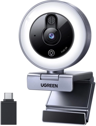 Cameră web Ugreen CM910 2K cu iluminare LED și microfon