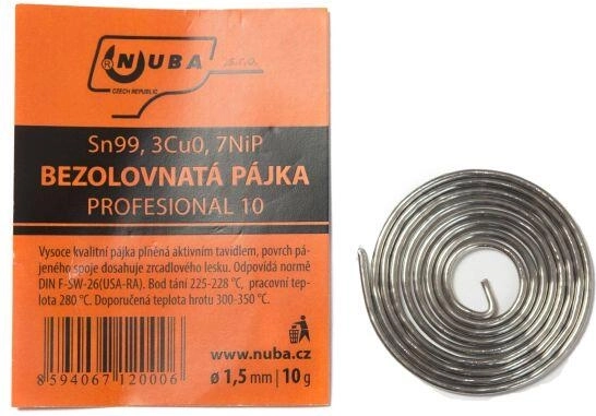 Sârmă de lipit tubulară din staniu 1,5 mm, 10 g cu flux activ