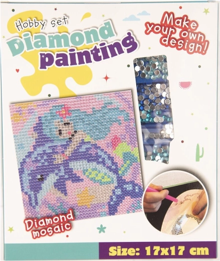 Set creativ pentru pictură cu diamante 17 × 17 cm (3 variante de motiv)