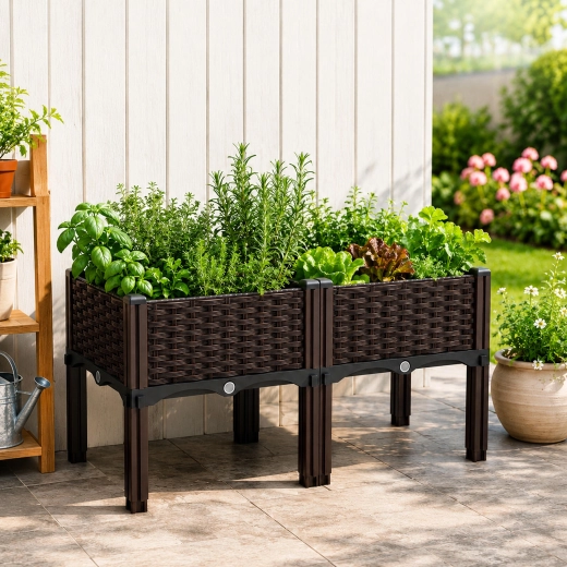 Jardinieră modulară înălțată 80 × 40 × 38 cm, maro