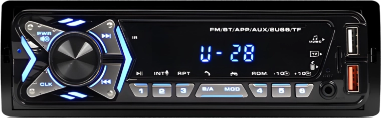 Autoradio Renew Force 1-DIN cu Bluetooth, USB și radio FM