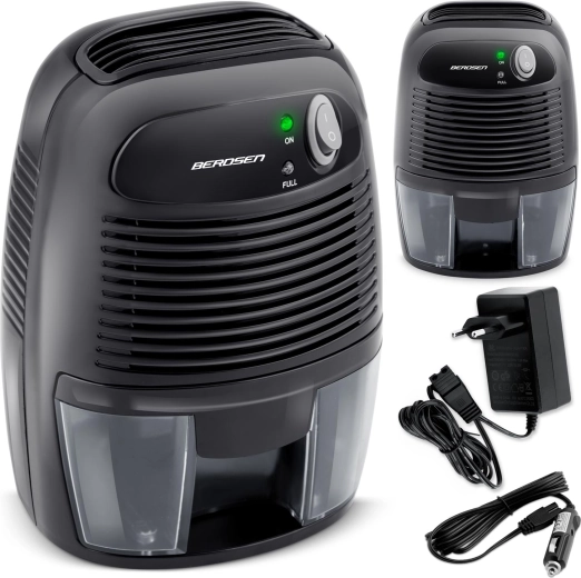 Dezumidificator electric de aer Berdsen BR-68B cu adaptor auto 12V, negru