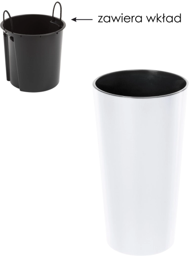 Ghiveci Lilia 14 cm cu inserție – alb