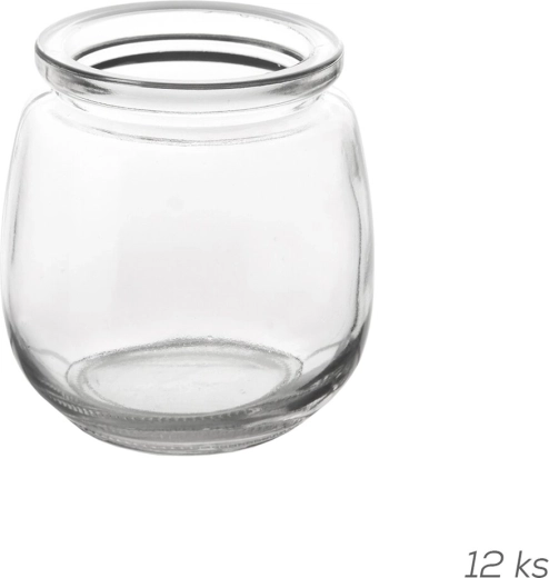 Borcane din sticlă pentru iaurt 200 ml, 12 buc.