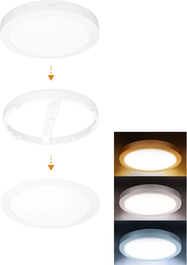 Solight mini panou LED pentru baie 2în1 3CCT 24 W IP54 alb rotund
