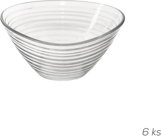 Bol de servire din sticlă Derin, triunghiular, 10,3 × 10,3 cm (6 buc.)