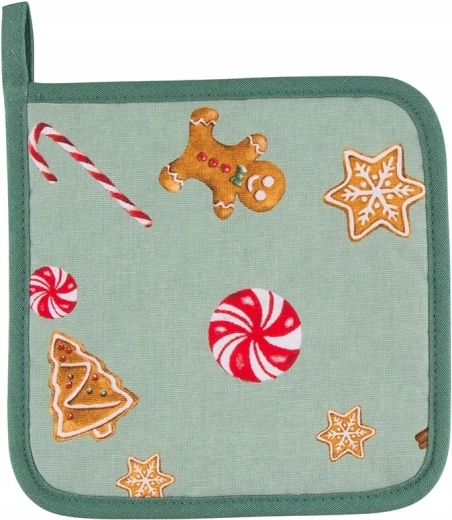 Mănușă de bucătărie și suport din bumbac 18 × 18 cm – model biscuiți