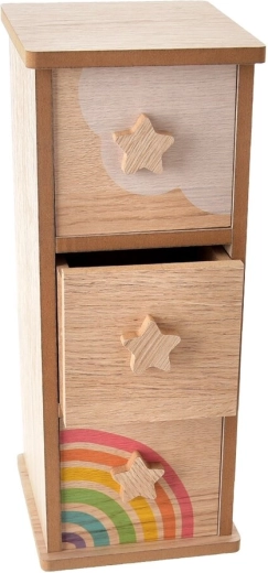 Organizator din lemn Rainbow cu 3 sertare