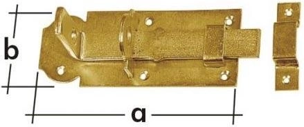 Zăvor drept cu închidere 100 × 45 × 5 mm, zinc galvanic galben