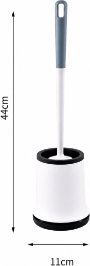 Perie WC albă din silicon cu suport (de podea și suspendată) - 1 bucată