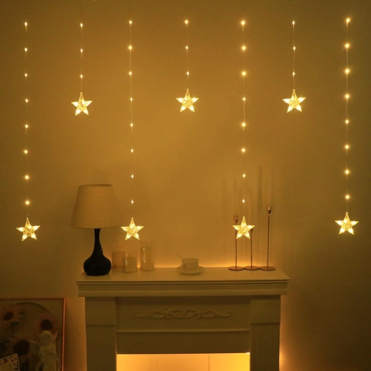 Decorațiune luminoasă de Crăciun cu stele, 2 m