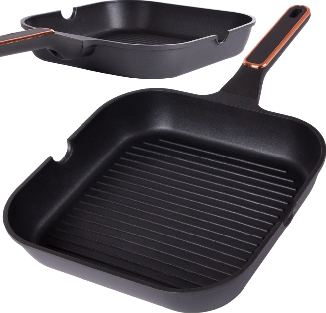 Tigaie grill KINGSTYLE cu suprafață antiaderentă 28 cm