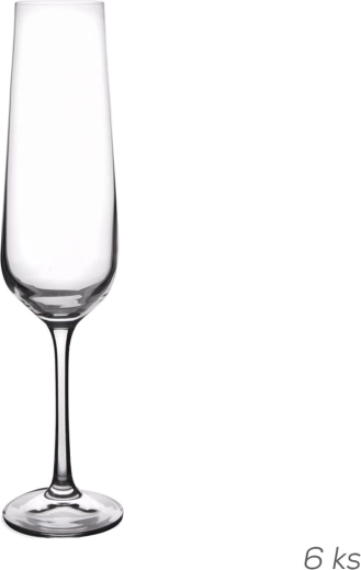 Pahare Sandra pentru vin spumant 0,2 l, 6 buc.
