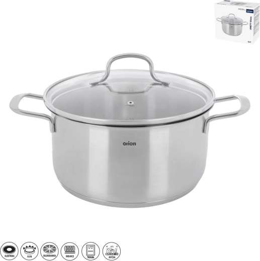 Cratiță din inox ANETT Glass 6,4 l cu capac din sticlă
