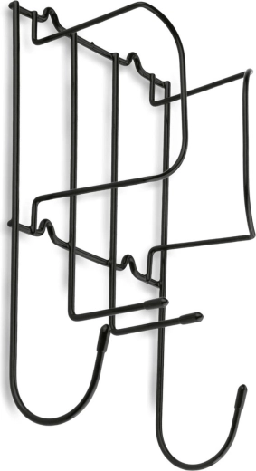 Suport de perete pentru fier de călcat din metal, negru, 17 × 11 × 30 cm