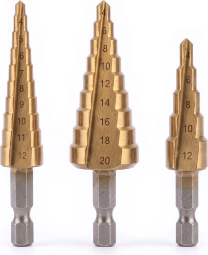 Set de burghie în trepte pentru metal, 4–20 mm