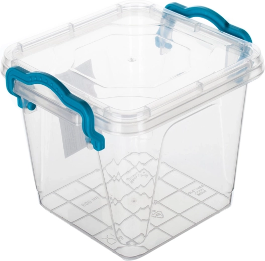 Cutie GEMA pătrată 0,6 l cu mânere turcoaz