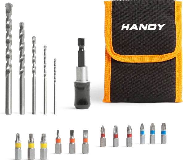 Set de burghie și biți Handy, 18 buc.