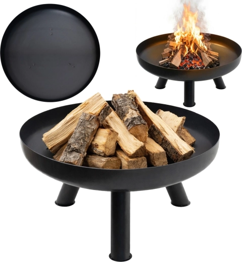 Focar de grădină mare din fontă, 60 cm, pentru focuri relaxante