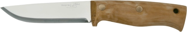 Helle Temagami 14C28N cuțit bushcraft cu mâner din lemn și teacă din piele