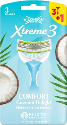 Aparat de ras pentru femei Wilkinson Xtreme 3 Comfort Coconut Delight, 4 buc.