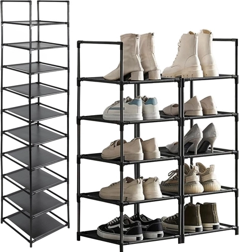 Ruhhy suport modular pentru pantofi cu 10 polițe (6 niveluri), negru