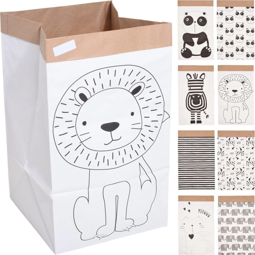 Coșuri de depozitare pentru copii Animăluțe – set 2 buc., din hârtie, mix de decoruri
